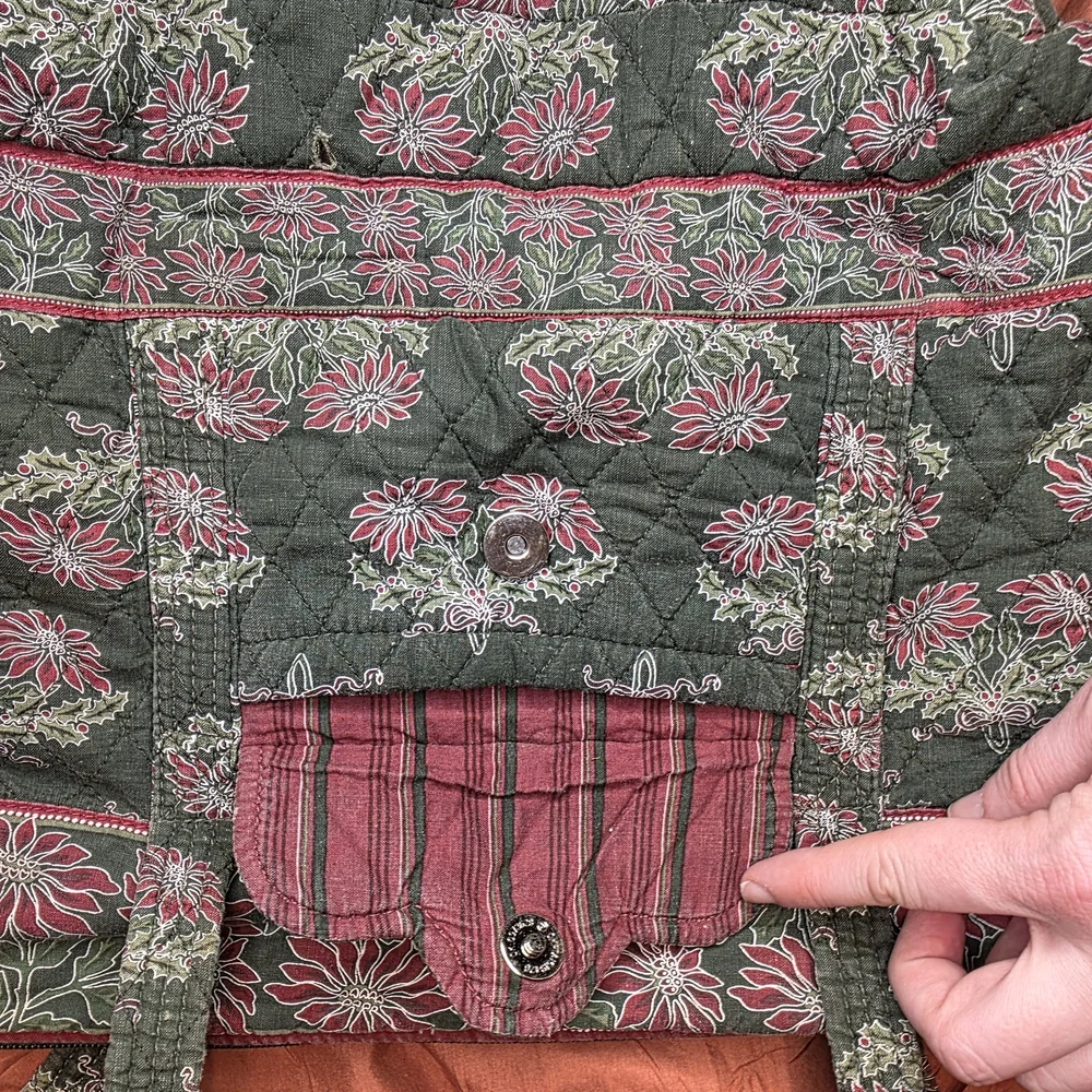 Vera Bradley Floral Tote in‎ Gray and Pink